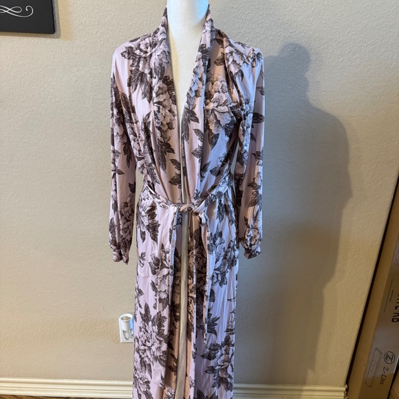 Preowned Mason Grey Size Small Pink Floral Women's Robe - Picture 1 of 5